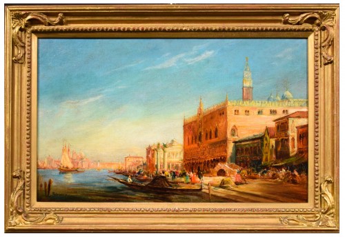 Venise, Bassin de Saint-Marc et Palais Ducal - Ecole française du XIXe